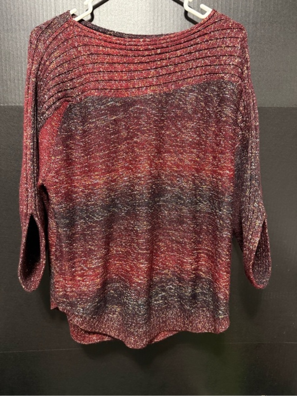 🪁Dress Barn Gradient Rich Tones Boat Neck Sweater